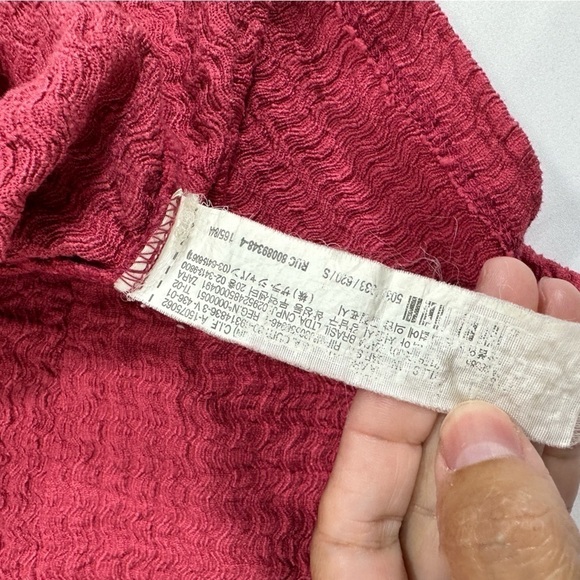 Zara puff sleeve textured top pink size S - Picture 4 of 6